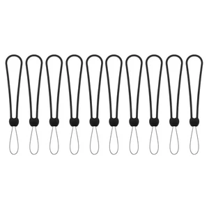 10Pcs Wrist Lanyard, Silicone Wrist Strap Lanyard Wrist Straps Black - Photo 1/6
