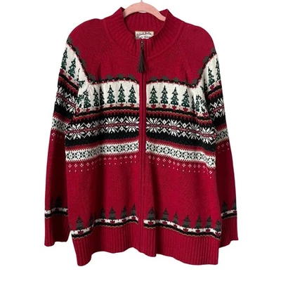 Suéter de Navidad vintage de reliquia coleccionables para mujer 1X Fair Isle copo de nieve Foto 1 de 4