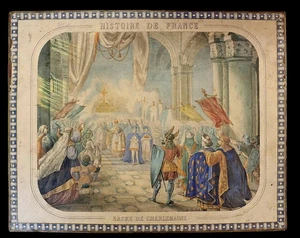 puzzle : HISTOIRE DE FRANCE - SACRE de CHARLEMAGNE vers 1870  / jouet jeu ancien - Imagen 1 de 17