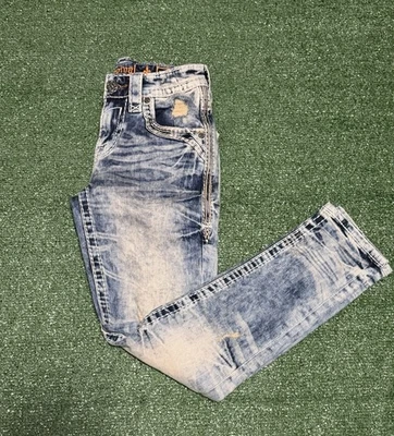 Jean Rock Revival Zinfandel Slim Pierna Cónica Azul Lavado Punto Blanco Hombres Talla 28 Nuevo sin Etiquetas Foto 1 de 4