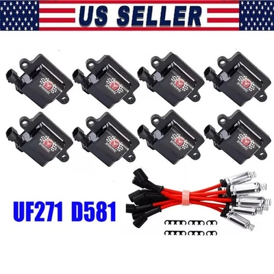 Bobina de encendido cuadrada UF271 y cable de bujía para Hummer H2 2003 2004 2005-2007 Foto 1 de 4