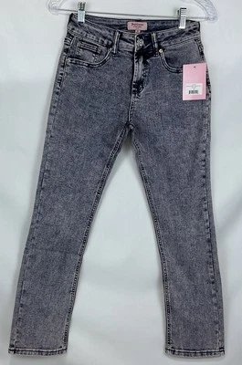 Juicy Couture Kids Mid Rise Straight Jean Girls Size 10 Pink Tint Denim Stretch - Image 1 of 4