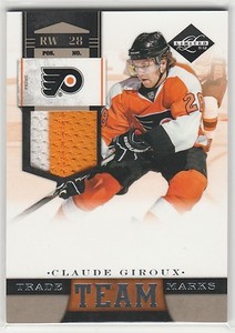2011-12 Limited Team Trademarks Materials Prime #19 Claude Giroux 4/25 jersey