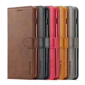 Leather Case For iPhone 15 14 13 12 11 Pro Max XR X 8 Magnetic Flip Wallet Cover - Picture 1 of 27