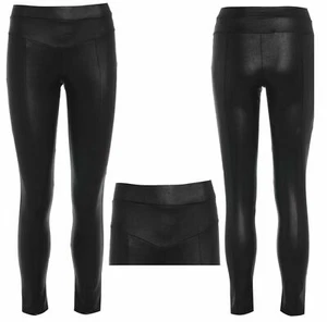 PANTALONES LEGGINGS MUJER SEÑORA DE ASPECTO HÚMEDO BRILLANTE PVC CUERO TALLA 8-18 - Imagen 1 de 4