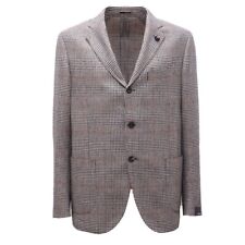 6154AI giacca uomo LARDINI man wool pied-de-poule jacket beige/blue