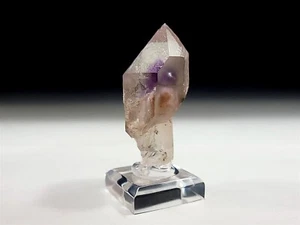 Frosty Clear Scepter Quartz Crystal with Purple Amethyst Phantom #2 - Picture 1 of 7