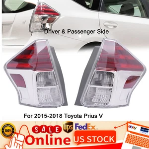 For 2015-2018 Toyota Prius V 1Pair Tail Light Lamps Set Driver & Passenger Side - Picture 1 of 23
