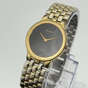 Vintage Unisex ACCURIST Gold Tone, Black Dial, Bracelet Watch, 31mm, Quartz Runs - Picture 1 of 8