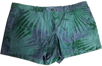 Pantalones Cortos GAP Talla 16 Nuevos con Etiquetas Algodón Sunkissed Tropical Azul Cambray Palma 38"W x 3"I Foto 1 de 4