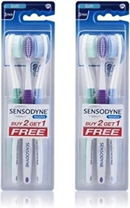 Sensodyne Sensitive Toothbrush Soft 3 Count (Pack of 2), Assorted - Picture 1 of 6