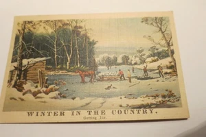 1940s Boston Postcard SOMERSET RESTAURANT "Winter in the Country" Currier Ives - Picture 1 of 2