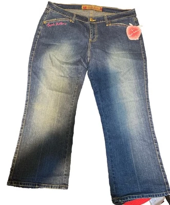 Pantalones de mezclilla de colección Apple Bottom de Nelly talla 13/14 rosa Bling Y2k años 90 recortados capri nuevos de stock Foto 1 de 4