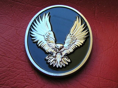 AMERICAN EAGLE EMBLEM Chrome Metal fits HARLEY DAVIDSON Fat Boy Softail Cruiser - Image 1 of 3