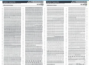MECANORMA Transfer Lettering Sheet A3, Letraset, #483 BULLETIN TYPEWRITER 4.7mm - Picture 1 of 2