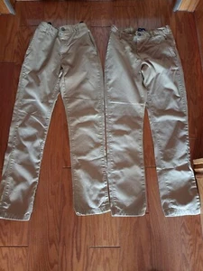 Children's Place Boys Flax Chino Khaki Cotton Pants Size  14 (2 Pairs) - Picture 1 of 4