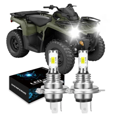 For Can-Am Outlander Max 400 500 570 650 800R DS450 LED Headlights Bulbs H4 9003 - Image 1 of 4