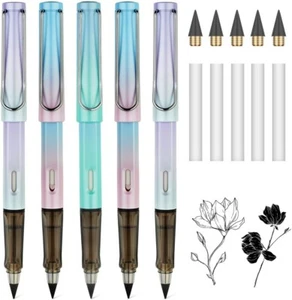 UK Everlasting Pencil, Infinity Pencil with Eraser and Replacement Nibs - 5PCS - Picture 1 of 1