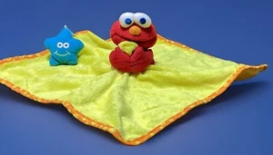 Manta de seguridad amarilla suave chupete edredón Elmo Sesame Street Babies - Imagen 1 de 14