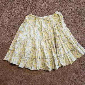 Mini boden tiered pear floral skirt flowy yellow girls 9 - 10 - Picture 1 of 5