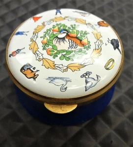 Staffordshire Emaille Twelve Days of Christmas Schmuckschatulle - Bild 1 von 7