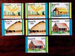 Brazil Stamps 1975 Set Brazilian Architecture Mint Never Hinged - Picture 1 of 3