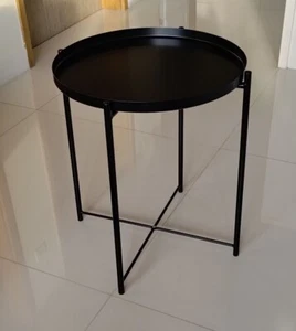 IKEA GLADOM Side Table w/Removable Tray Top, Steel Black 17 1/2 x 20 5/8" - NEW - Picture 1 of 3