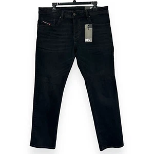 NEW Diesel SAFADO Regular Straight BUTTON FLY 34x30 Black Denim Jeans - Picture 1 of 13