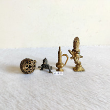Vintage Lord Krishna Religious Stuff Pair Brass Decorative Collectible Prop M233