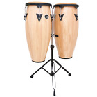 Lp Latin Percussion Aspire Conga Drum Set W/ Stand, Natural Wood - Lpa646-Aw