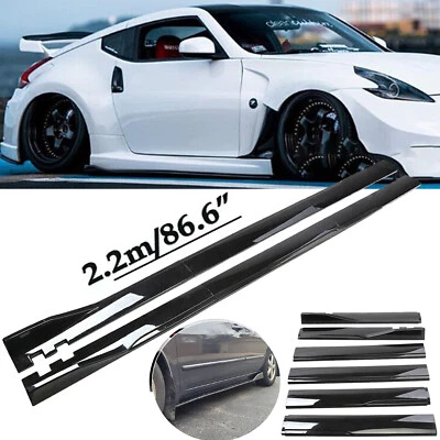 86.6'' Gloss Black Side+Skirts Extention Body Kit For Nissan 200SX S15 240SX - Imagem 1 de 4