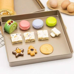 Baking Pan 28x28x3cm Gold Aluminum Alloy Shape Non Stick Baking Tray Bread Pi... - Picture 1 of 9
