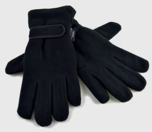 12 pares de guantes de lana polar negros aislados térmicamente invierno cálidos al por mayor - Imagen 1 de 2