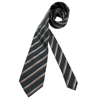 Gravata PRADA cinza/rosa listrada de seda LUXO ITÁLIA - Imagem 1 de 4