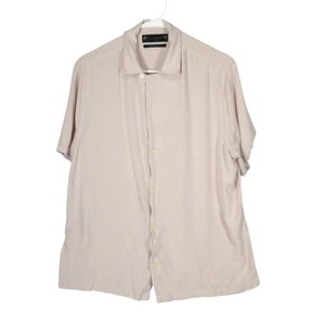 AllSaints Relaxed Fit Camp Collar Shirt Pink Mens SIze M Short Sleeve - Picture 1 of 9