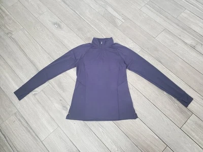 REI Mujer Poliéster Mezcla Ligero Manga Larga Cuello Alto Negro Cremallera Top M Foto 1 de 4