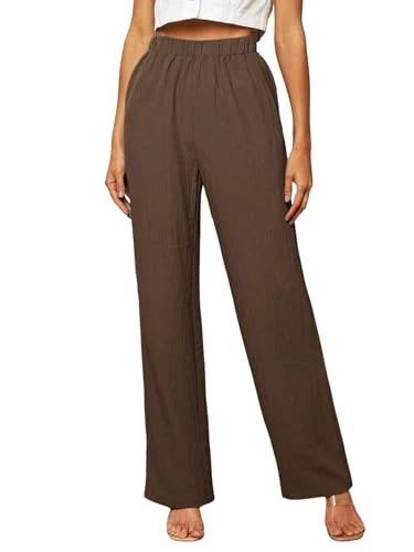 TOPLOT Pantalones de talle alto para mujer | Pantalones de pierna ancha a medida | Informales y para... Foto 1 de 1