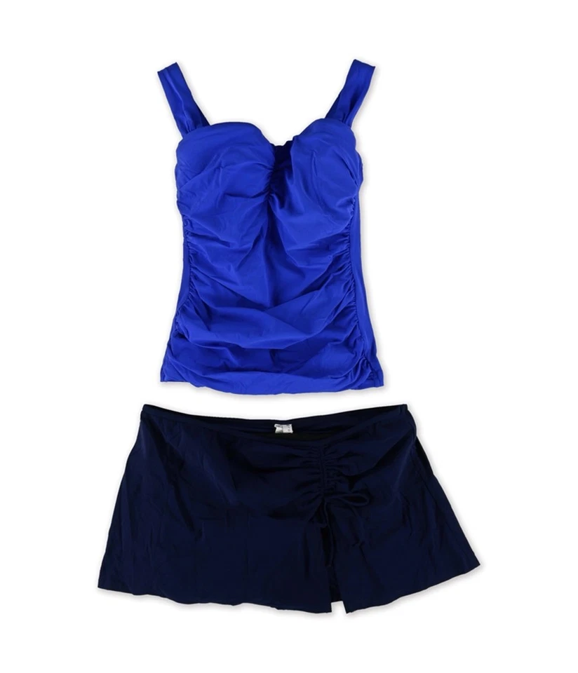 Tankini Profile Mujer Corbata Lateral Acanalada 2 Piezas, Azul, 32D Foto 1 de 1