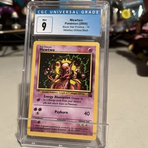 2000 WOTC POKEMON MOVIE BLACK STAR PROMO MEWTWO #14 MEWTWO STRIKES BACK CGC 9 - Picture 1 of 7