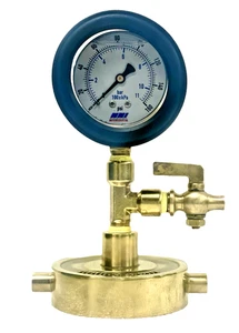 NNI 2-1/2" NST Hydranten Statischer Druck Kappe Manometer 160 PSI mit Petcock - Bild 1 von 7