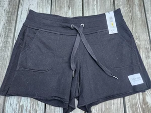 Calvin Klein Performance Shorts Womens Medium Black Drawstring Logo Cotton New - Picture 1 of 9