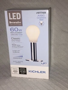 Kichler LED 60W/5W Candelabra Base Soft White 2700K Decorative Bulb A15C - Picture 1 of 6