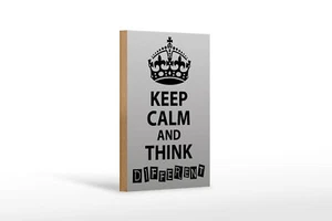 Holzschild Spruch 12x18 cm Keep Calm think different Deko Schild wooden sign - Bild 1 von 5
