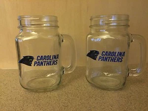 Carolina Panthers NFL 2-16 oz. Mason Jar Glass Set - New in Box - Picture 1 of 5