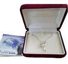 MIKIMOTO Akoya Pearl Necklace Sterling Silver 925 Japan Heart With Box Authentic
