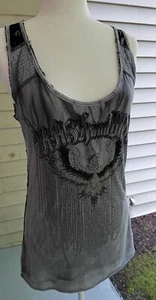 Crash And Burn Tank Top With Eagle And Lace Back, Summer, Hippie,  Rocker, Beach - Picture 1 of 5