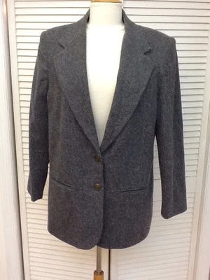 Blazer Carrera 2 Botones Gris Completamente Forrado, Mezcla Lana, Talla 14 Requisitos, Usado en Excelente Condición Foto 1 de 3