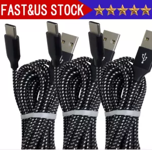 3Pack Braided USB C Type-C Fast Charging Data SYNC Charger Cable Cord 3/6/10FT - Picture 1 of 10