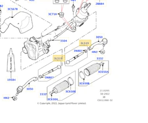 Genuine Range Rover Velar Jaguar F-Pace I-Pace Steering Gear Connecting Tie Rod - Picture 1 of 6
