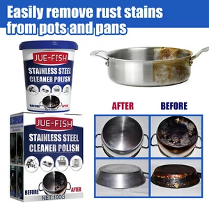 100g Easily Stains Rust Remover Stainless Steel Cleaner Polish Kitchen Cleaner - Picture 1 of 10